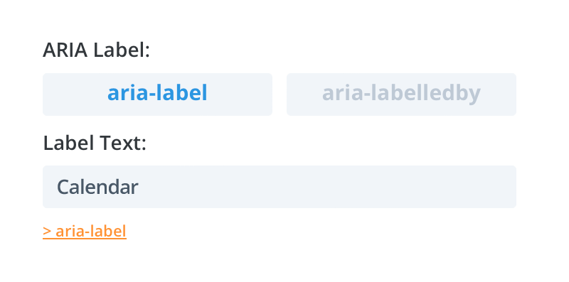 Image showing the Accessibility Attributes ARIA Label setting