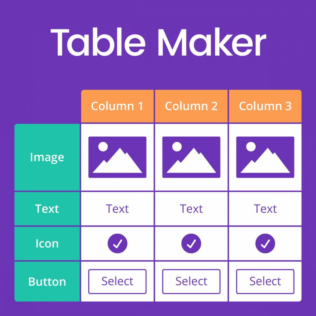 TablePress Styler - Comparison Table - Divi-Modules